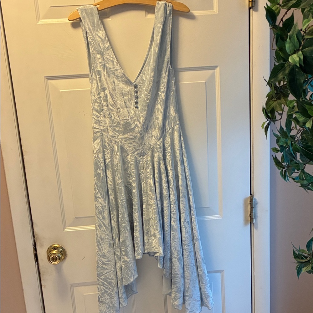Silence + Noise Light Blue V-Neck dress